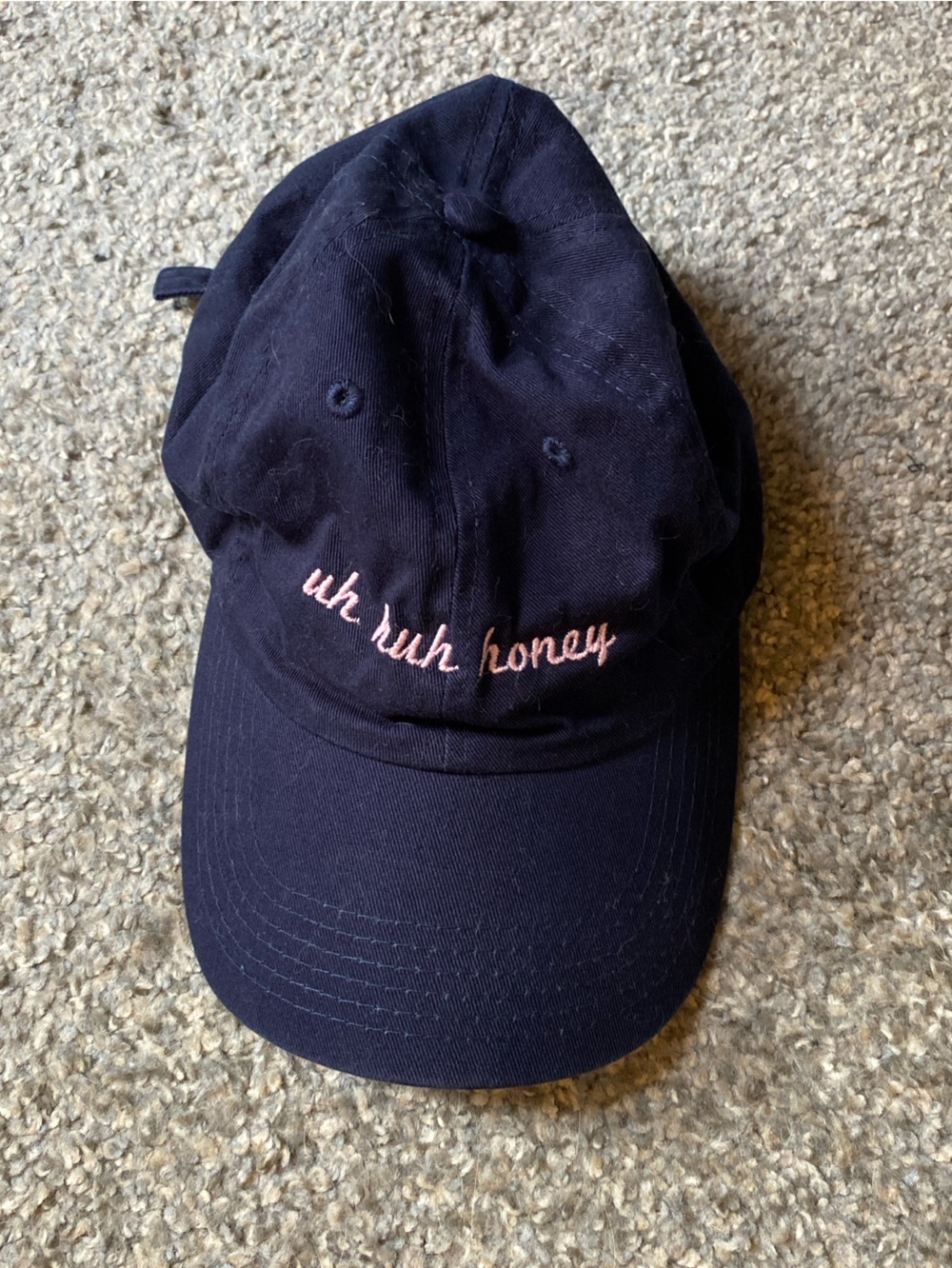 Navy 'uh huh honey' Embroidered Baseball Cap